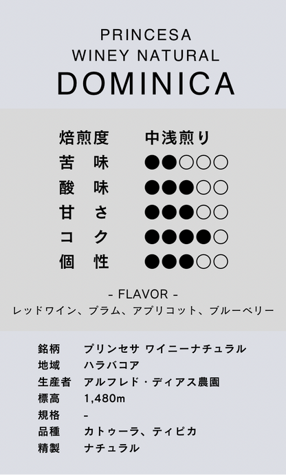〔ドミニカ／中煎り〕プリンセサ ワイニーナチュラル